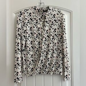 The Limited White, Black, and Pink Dress Blouse